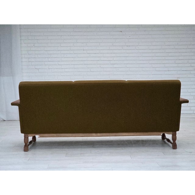 Danish 3-Seater Sofa in Furniture Wool and Oak Wood, 1970s For Sale - Image 14 of 17