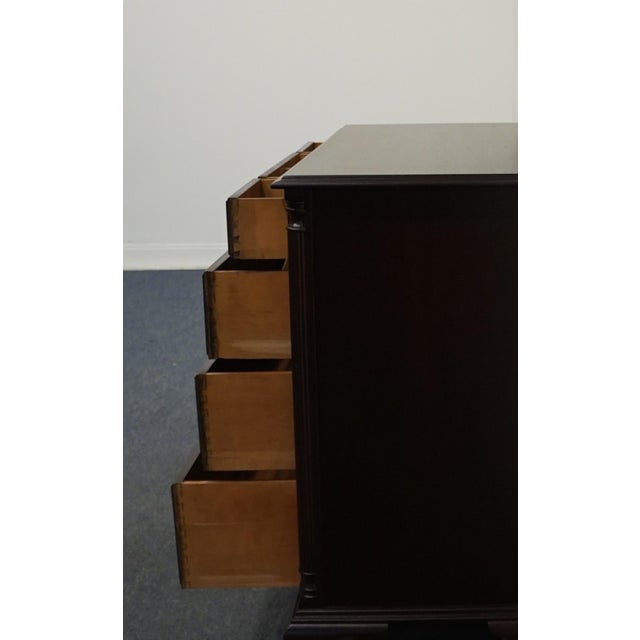 Brown Vintage Antique Solid Mahogany Traditional American Federal Style 47" Chest of Drawers W. Tilt Mirror 577-4 For Sale - Image 8 of 12