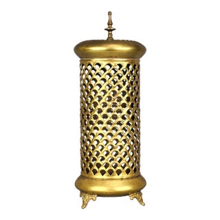 Antique Brass Arabic Candle Holder Lantern For Sale