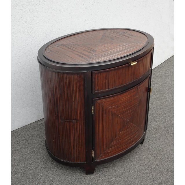 Pair of Vintage McGuire Faubourg Collection Oval Nightstands Chests W Drawer For Sale - Image 10 of 12