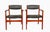 Wood Dining Chairs in Teak and Black Vinyl Upholstery, Set of 5 For Sale - Image 7 of 8