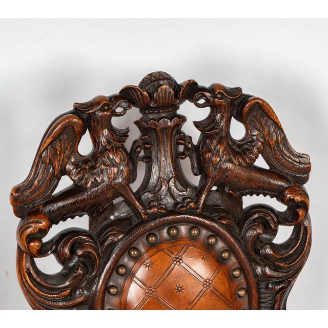 Pair of Antique Italian Renaissance Side Chairs For Sale - Image 4 of 8