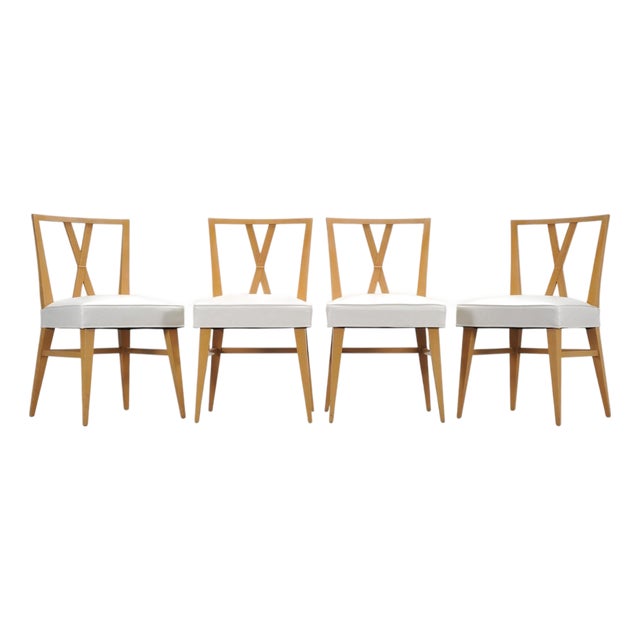 Set of Four Tommi Parzinger Mid-Century X-Back Dining Chairs For Sale