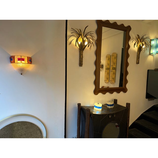 Hammered Glass Wrought Iron Murano Glass Sconces by Longobard, Italy, 1970s, Set of 3 For Sale - Image 6 of 12