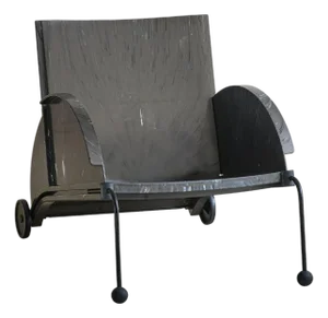 Italian Black '4814' Lounge Chair Attributed to Anna Castelli Ferrieri for Kartell, 1988