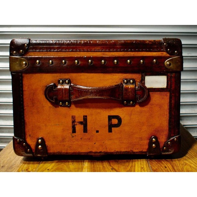 Metal Orange Steamer Trunk from Louis Vuitton, 1910 For Sale - Image 7 of 18