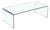 Modern Clear Tempered Glass Waterfall Coffee Table 39.4" For Sale
