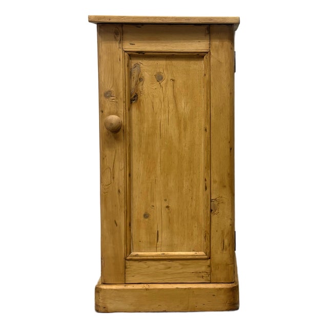 Antique English Pine Pot Cupboard Nightstand For Sale