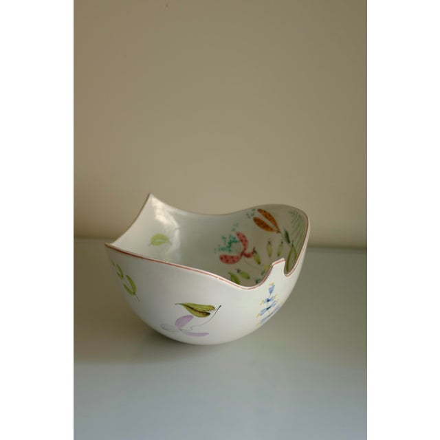 1950s Large 1950s Faience Ceramic Bowl by Stig Lindberg For Sale - Image 5 of 8