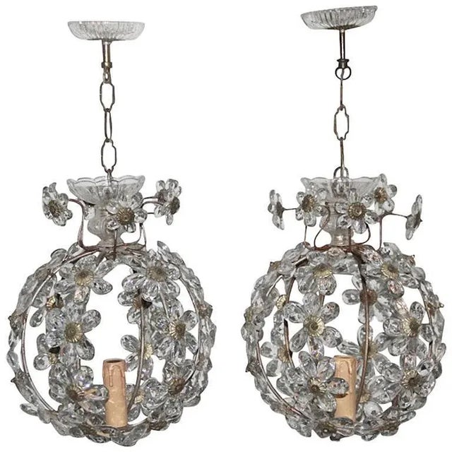 Silver French Chandeliers, 1950s, Set of 2 For Sale - Image 8 of 8