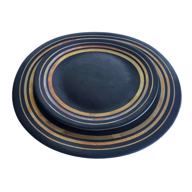 1970s Block Bidasoa Porcelain Orbit Creation Dinner and Salad Plates, 12 Piece Set For Sale In Miami - Image 6 of 14