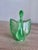 Art Deco Vintage Fenton Art Green Glass Swan Candy Dish Bowl For Sale - Image 3 of 9