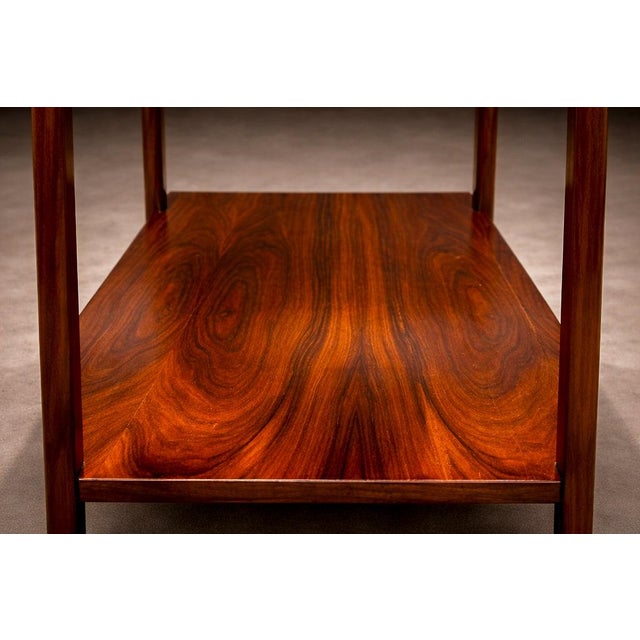 Brazilian Modern Rectangular Side Table in Rosewood & Glass, Unknown, 1960s For Sale - Image 9 of 10