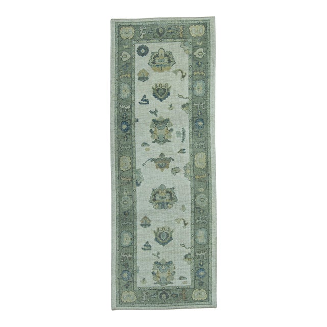 Turkish Oushak Rug 3' x 8'3" #19134 For Sale