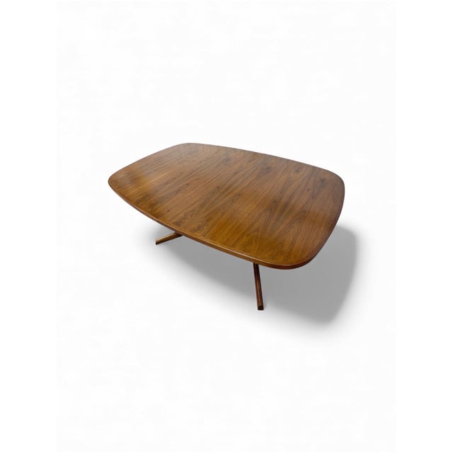 Wood Mid-Century Danish Modern Oval Walnut Dining Table For Sale - Image 7 of 9