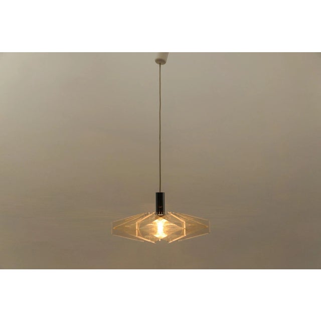 German Nylon Thread Pendant Lamp attributed to Paul Secon for Sompex, 1960s For Sale - Image 6 of 12
