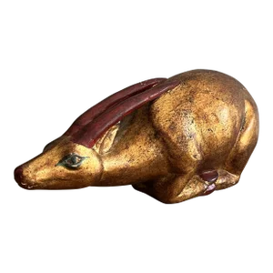 Vintage Gold Antelope or Oryx Ceramic Figurine - Attributed to Bellini