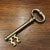 Vintage heavy sold brass key shaped bottle opener with a hidden corkscrew inside. Circe mid 20th century marked Italy....