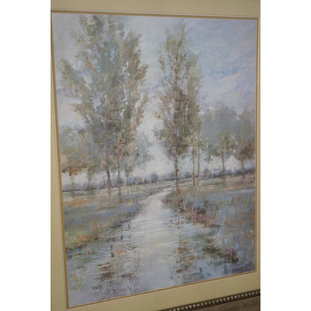 Pair Framed & Matted Meadow & Tree Scene Prints For Sale - Image 10 of 11