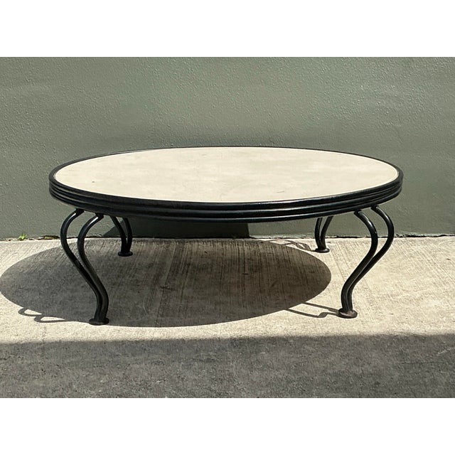 Vintage Round Stone Top Coffee Table For Sale - Image 9 of 12