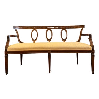 Antique English Mahogany Settee For Sale