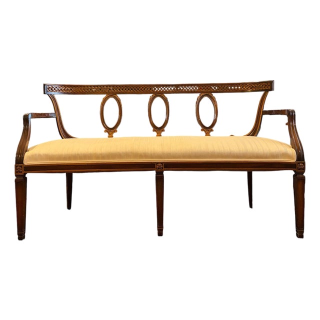 Antique English Mahogany Settee For Sale