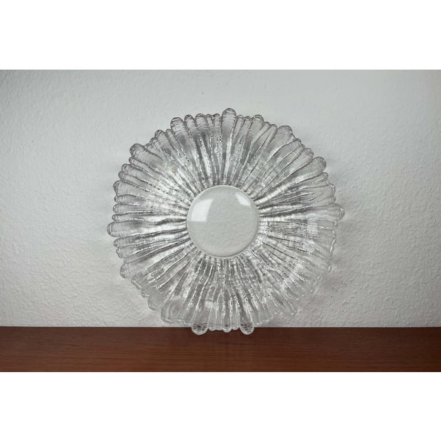 Mid-Century Modern German Glass Bowl with Floral Design, 1960s, in Very Good conditions. Designed 1960 to 1969