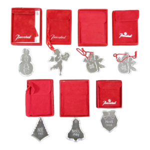 Baccarat Crystal Boxed Christmas Ornaments 1985, 1987, 1988, 1989, 1995, 1998