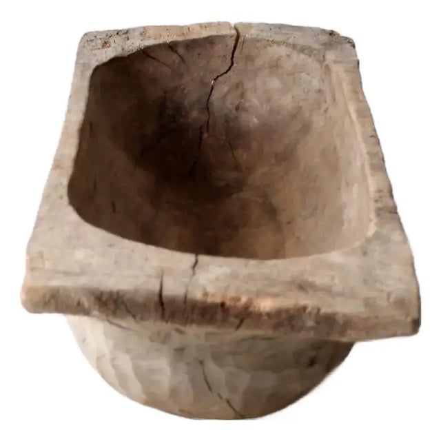 Brown Antique 19th Century American Hand Hewn Dough Bowl For Sale - Image 8 of 18