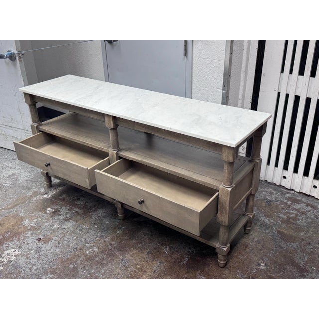 Pottery Barn Williams-Sonoma for Pottery Barn Alexandra Marble Console Table For Sale - Image 4 of 12