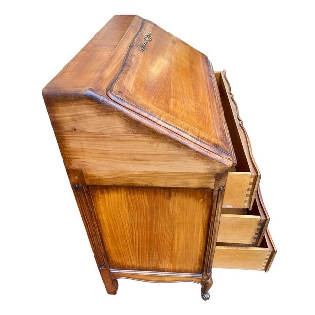 1920s Louis XV Style Secretaire in Fruitwood, 1920s For Sale - Image 5 of 10