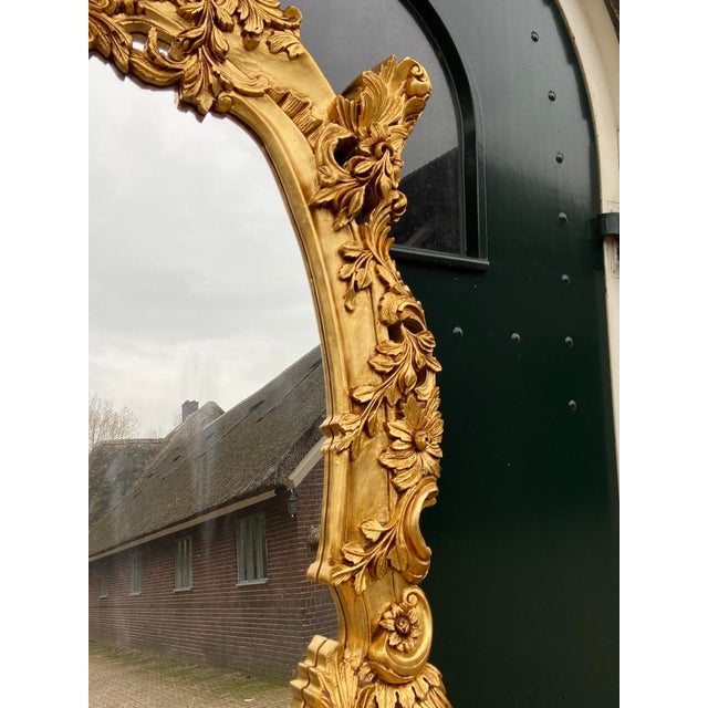 1970s Italian Baroque Gilt Beech Pink Marble Console & Mirror – 2 Pc For Sale - Image 15 of 18