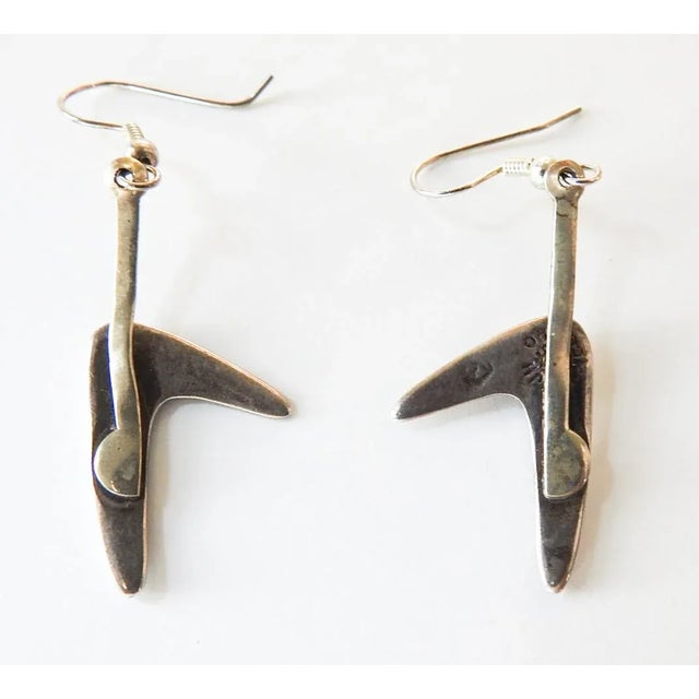 Mid 20th Century Sterling Earrings Mexico For Sale - Image 4 of 4
