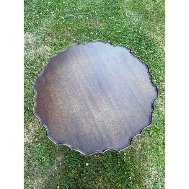 Vintage Mahogany Carved Base Side Table For Sale - Image 10 of 12