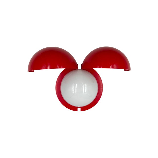 Fontana Arte Mod. Lampira Red Sconce by Gianemilio Piero and Anna Monti for Fontana Arte, Italy, 1970 For Sale - Image 4 of 11