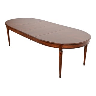Henredon French Regency Louis XVI Walnut Extension Dining Table, Newly Refinished For Sale