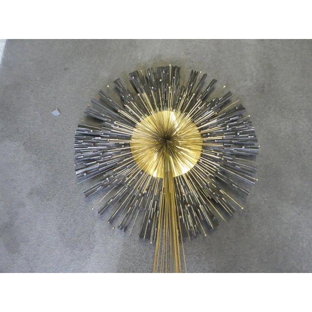 Mid-Century Modern Best Large Biomorphic Steel & Brass Starburst Wall Sculpture For Sale - Image 3 of 13