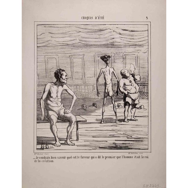Plate n. 3 from the suites of caricatures on political themes topic “Croquis d’Été ”. Realized by Honoré Daumier (France,...