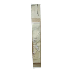 Early 20th Century Antique Japanese Cherry Blossom Watercolor Silk Scroll Painting