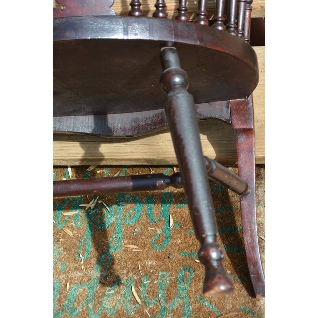 1950s Stickley & Brandt Mahogany Wood 3 Piece Curved Parlor Set Bench Chair & Rocker For Sale - Image 12 of 18