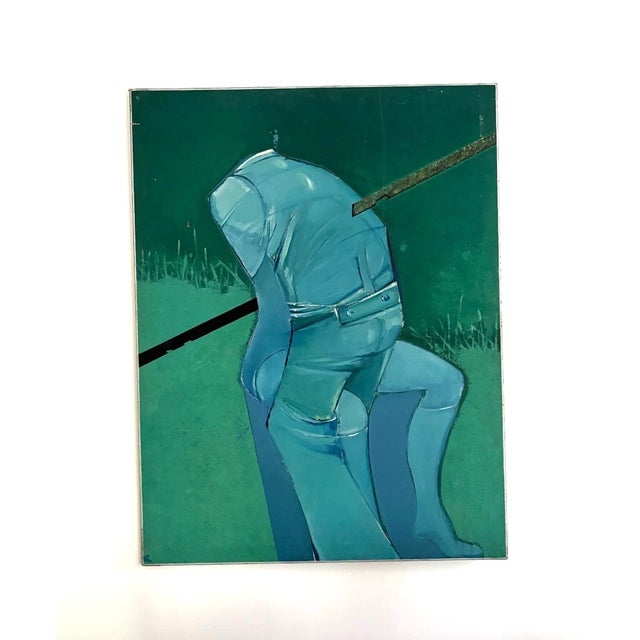 Janusz Przybylski Polish 1931 - 1998 Two Figures ( Dwie Figury) Oil on canvas 51.25 x 39.5 in. Signed. titled and dated...