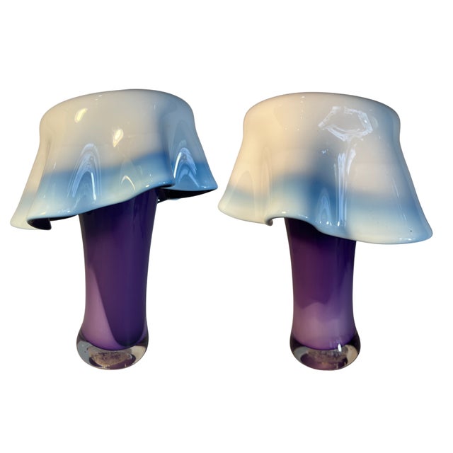 Art Glass Purple White Draped Vase Signed Rich Pitkethly For Sale - Image 14 of 18