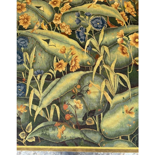 Textile Arts & Crafts/ William Morris Style Verdure Tapestry Birds, Butterflies Foliage For Sale - Image 7 of 16