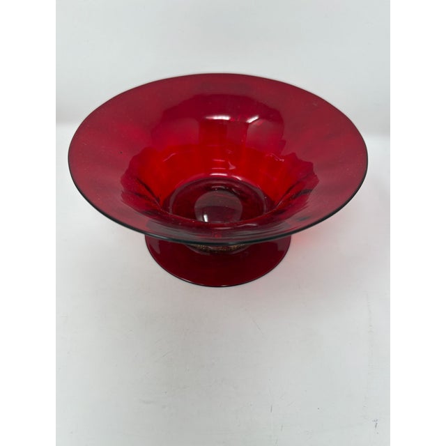 Gorgeous set of 6 Ruby Red Murano Glass saucers and desserts. Older vintage pieces in great condition. Measure 8.75 across.