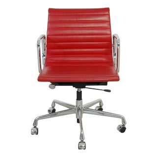 EA-117 Office Chair in Red Leather by Charles Eames, 2000s For Sale
