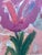 Abstract 1970s Small Abstract Tulip Painting Framed For Sale - Image 3 of 3
