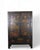 The two panel doors of this antique black cabinet are adorned with the hand-painted image of lively flowers and auspicious...