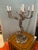 Large silver plated candelabra with six leafy branches on a twisted tree trunk shaft. Inspired by the style of vintage...