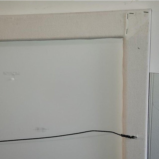 Textile 19thc Mounted Blue & White Flying Geese Mounted Crib Quilt For Sale - Image 7 of 7