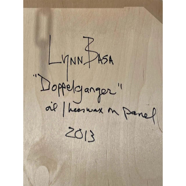 Lynn Basa Encaustic Black and White Stripe Panel "Doppleganger" 2013 For Sale - Image 10 of 12